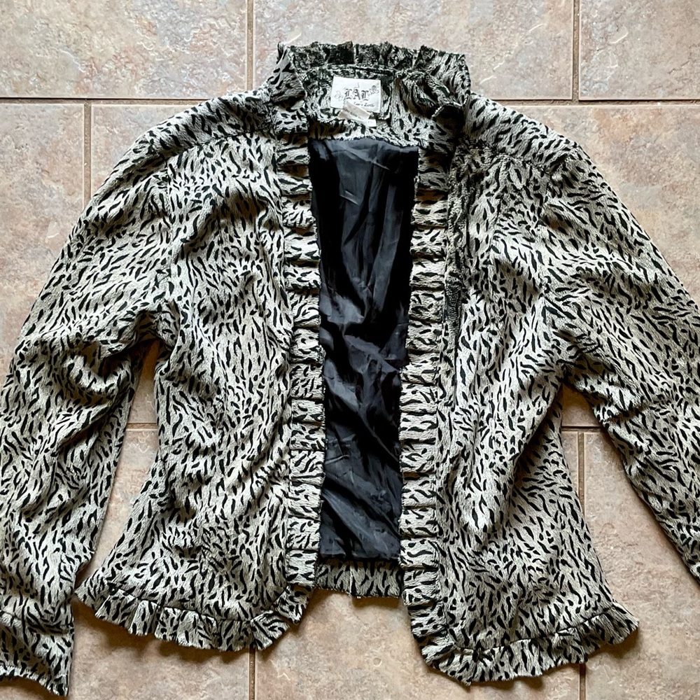 Vintage Leopard Blazer Jacket